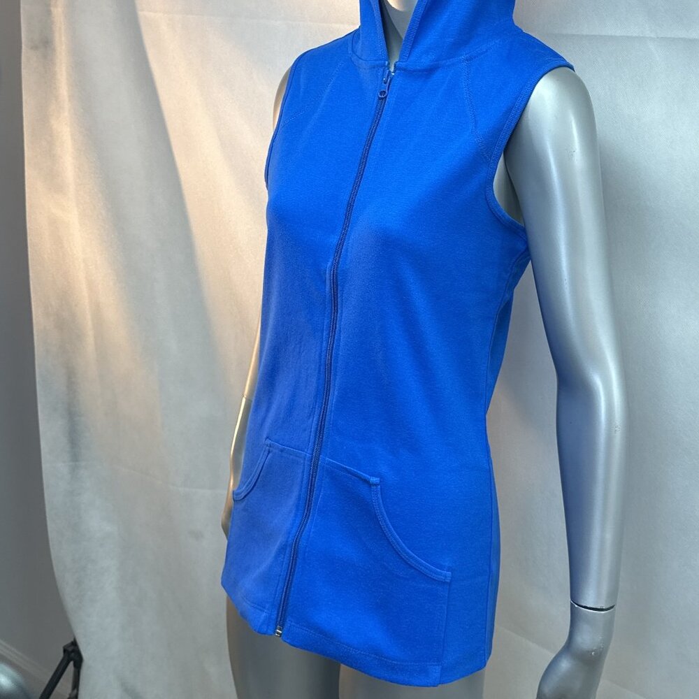 NWOT Full-Zip Sleeveless Hoodie/Vest with Kangaroo Pockets - Picture 7 of 8